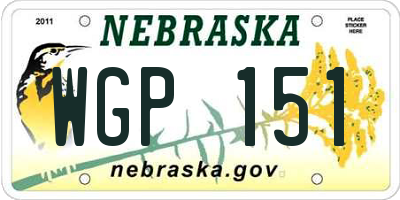 NE license plate WGP151