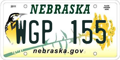 NE license plate WGP155