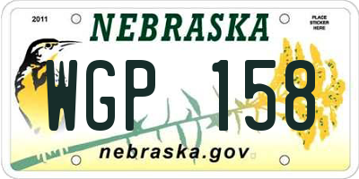NE license plate WGP158