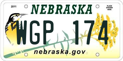 NE license plate WGP174