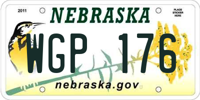 NE license plate WGP176