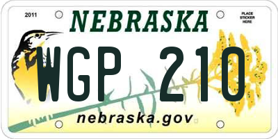 NE license plate WGP210