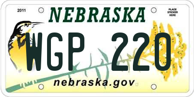 NE license plate WGP220