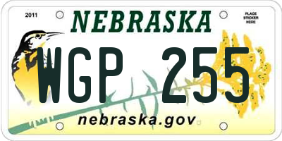 NE license plate WGP255