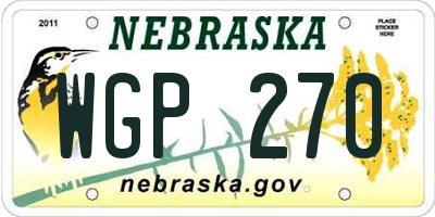 NE license plate WGP270