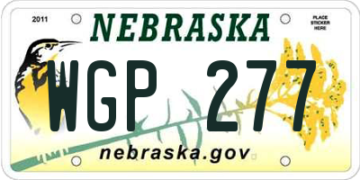 NE license plate WGP277