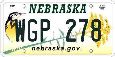 NE license plate WGP278