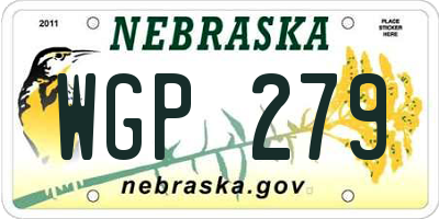 NE license plate WGP279