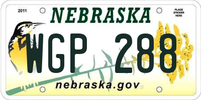 NE license plate WGP288