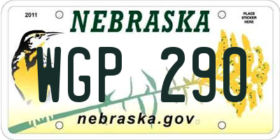 NE license plate WGP290
