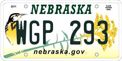 NE license plate WGP293