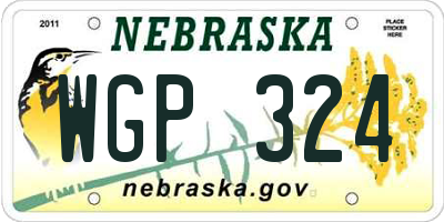 NE license plate WGP324