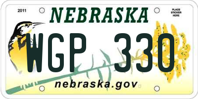 NE license plate WGP330