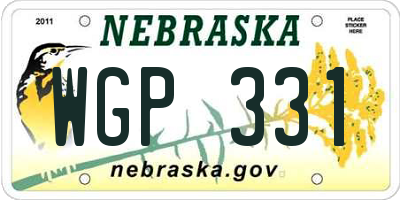 NE license plate WGP331