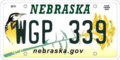 NE license plate WGP339
