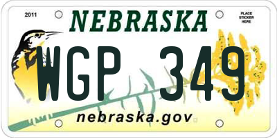 NE license plate WGP349