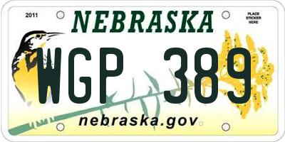 NE license plate WGP389