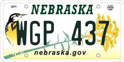 NE license plate WGP437
