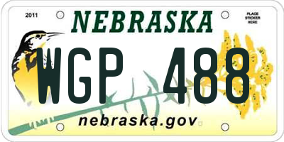 NE license plate WGP488