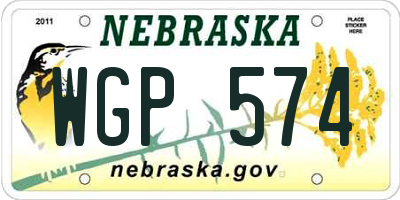 NE license plate WGP574