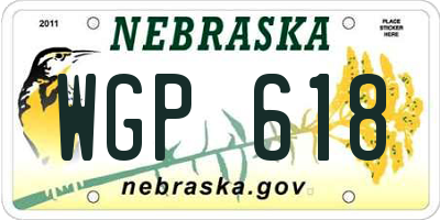 NE license plate WGP618