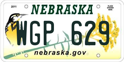 NE license plate WGP629