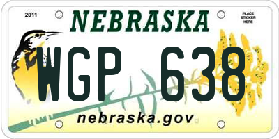 NE license plate WGP638