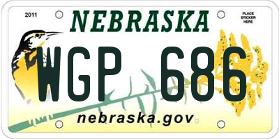 NE license plate WGP686