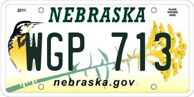 NE license plate WGP713