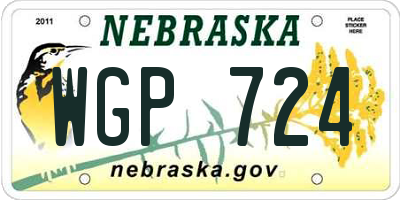 NE license plate WGP724