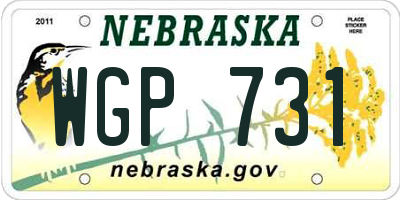 NE license plate WGP731
