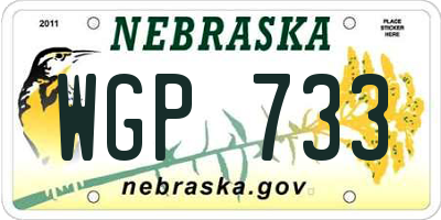 NE license plate WGP733