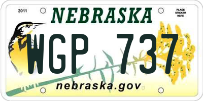 NE license plate WGP737