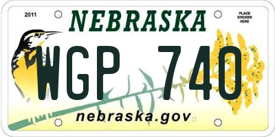 NE license plate WGP740