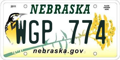 NE license plate WGP774