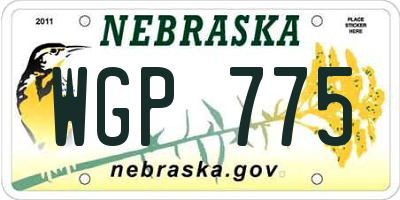 NE license plate WGP775