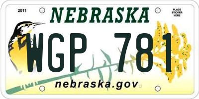 NE license plate WGP781
