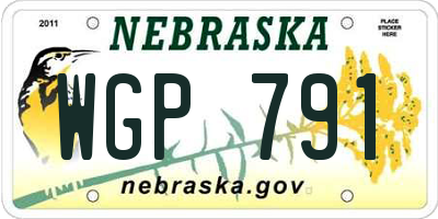 NE license plate WGP791