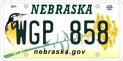 NE license plate WGP858