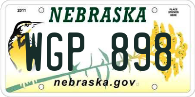 NE license plate WGP898