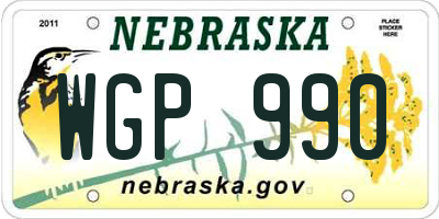 NE license plate WGP990