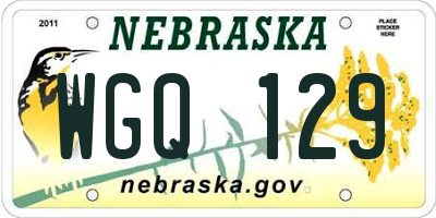 NE license plate WGQ129