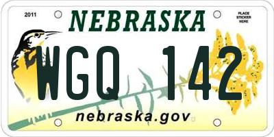 NE license plate WGQ142