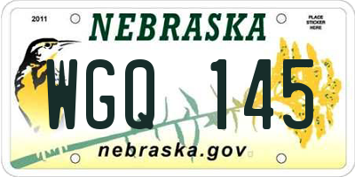 NE license plate WGQ145