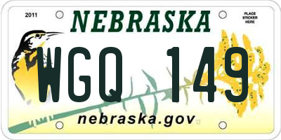 NE license plate WGQ149