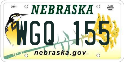 NE license plate WGQ155