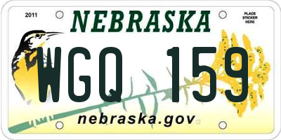 NE license plate WGQ159