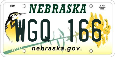 NE license plate WGQ166