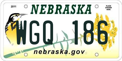 NE license plate WGQ186