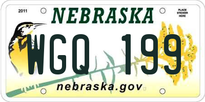 NE license plate WGQ199